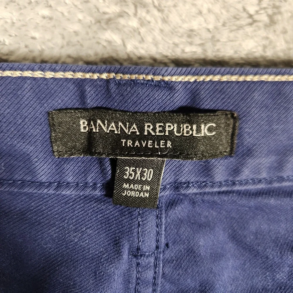 Banana Republic Pants Men's 35X30 Blue Traveler Slim‎ Twill Spring Navy
